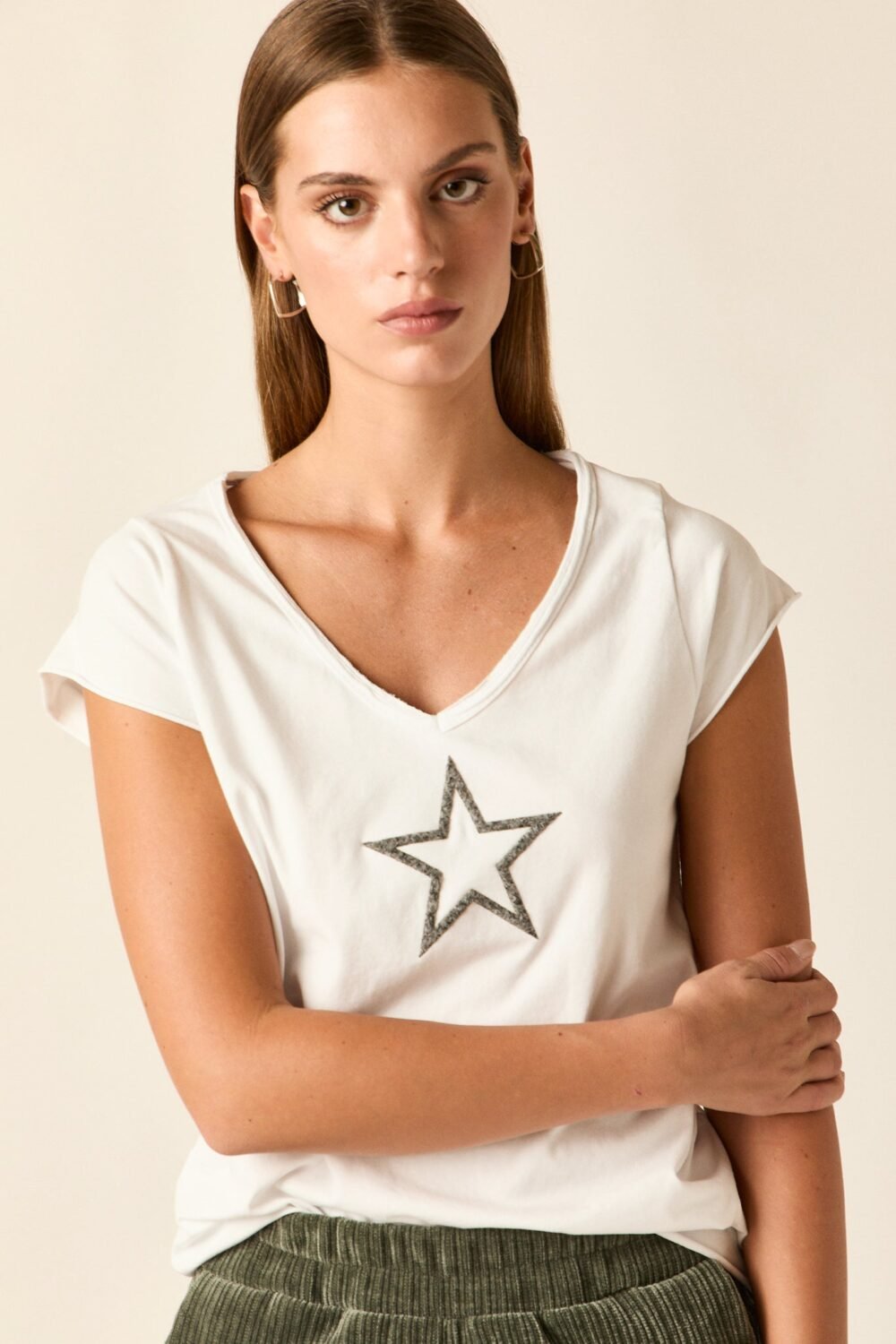 Camiseta estrella Blanco/Gris
