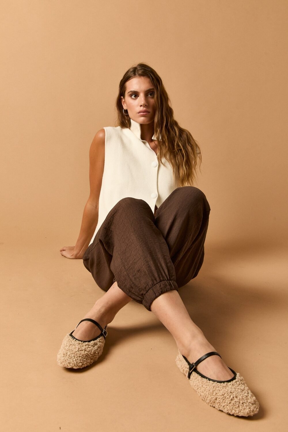 Manoletina borrego beige