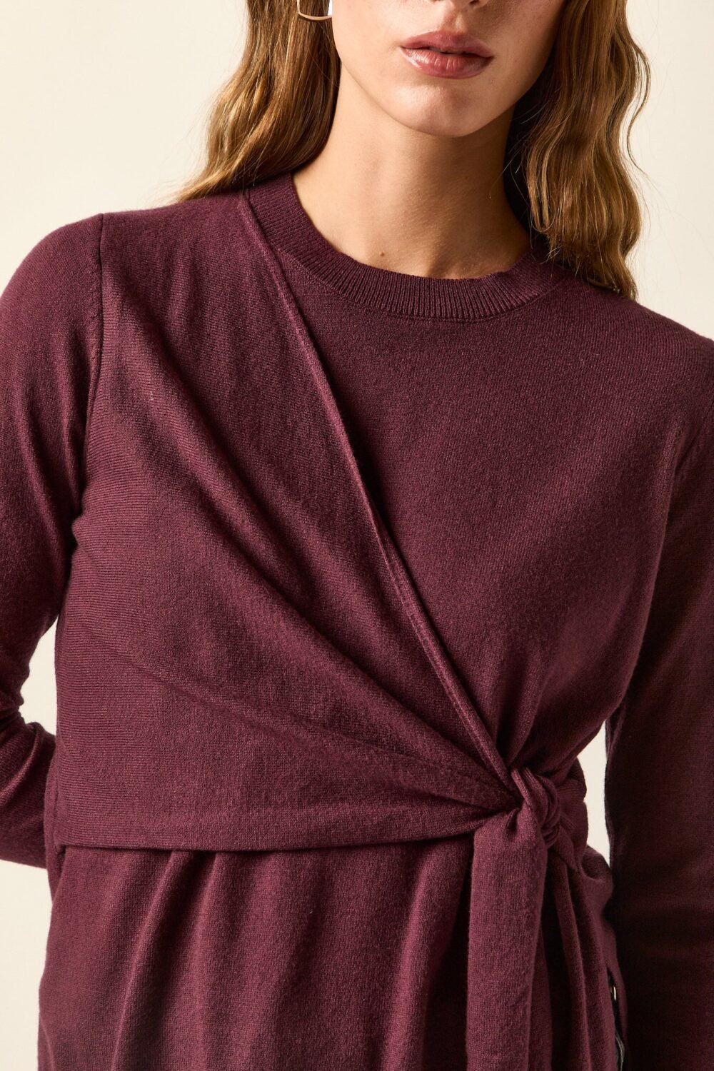 Jersey nudo lateral berenjena