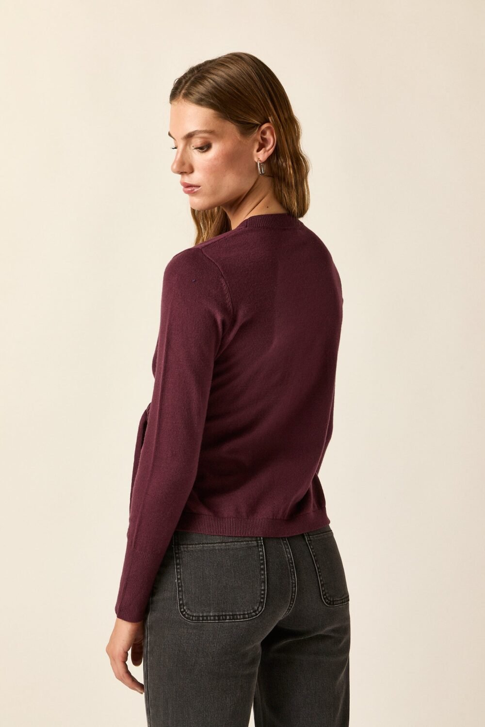 Jersey nudo lateral berenjena