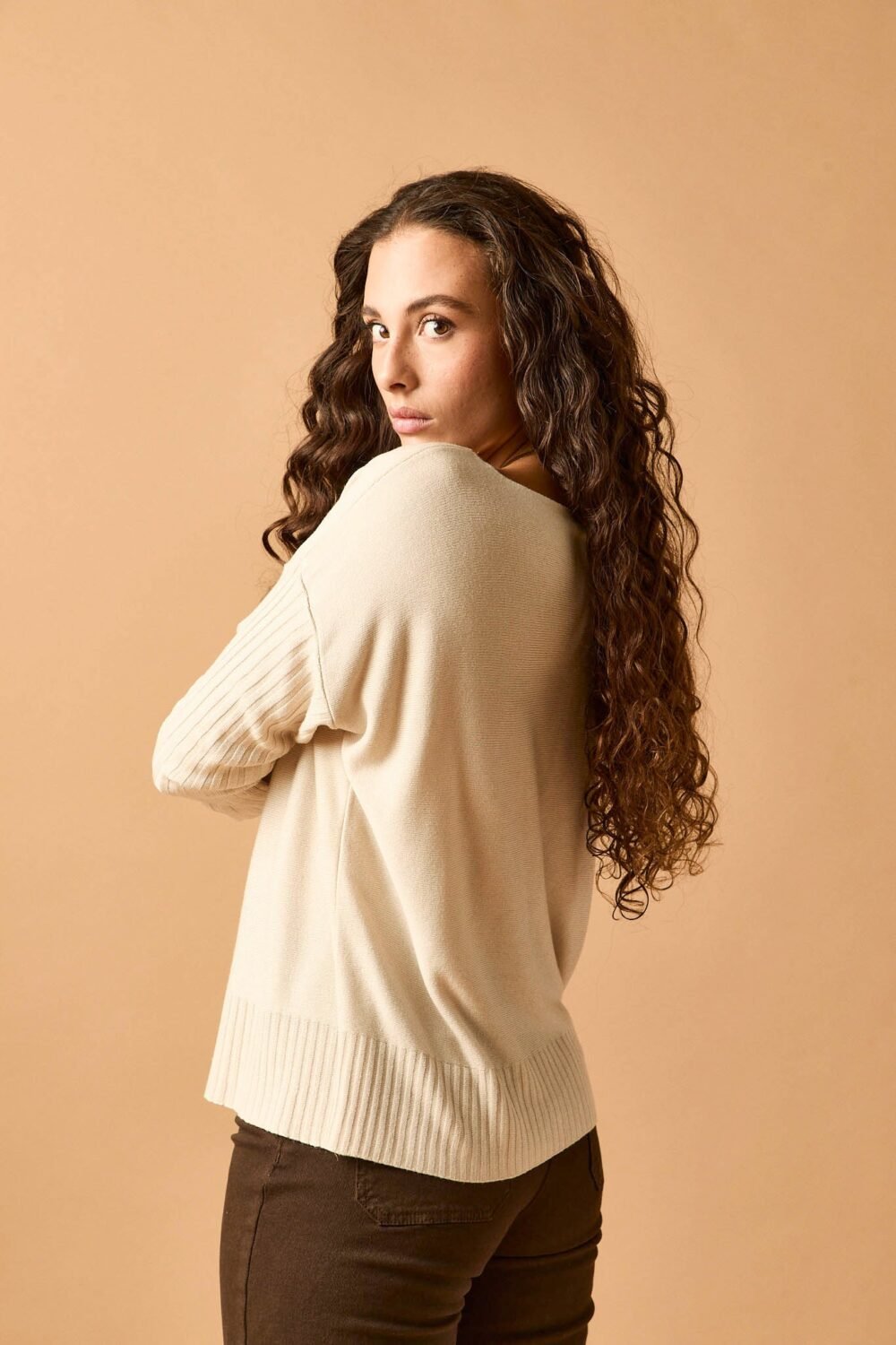 Jersey manga canale beige