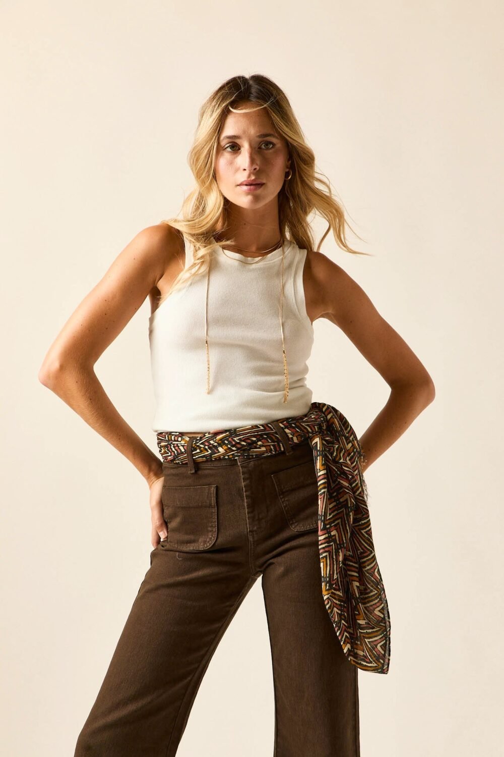 Foulard print étnico negro