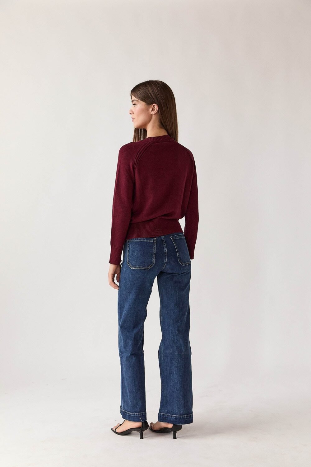 Jeans costura bolsillos azul