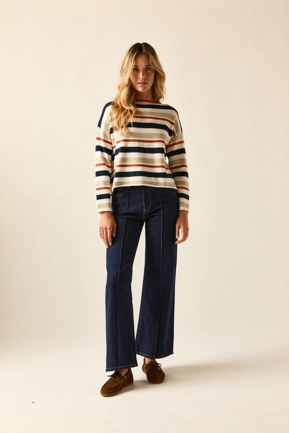 Jersey rayas marino y naranja