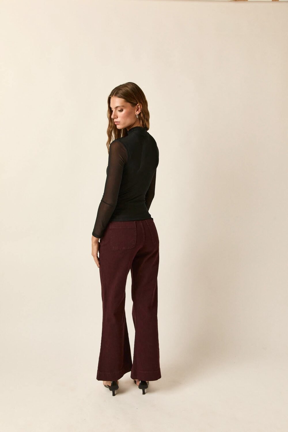 Jeans pockets burdeos