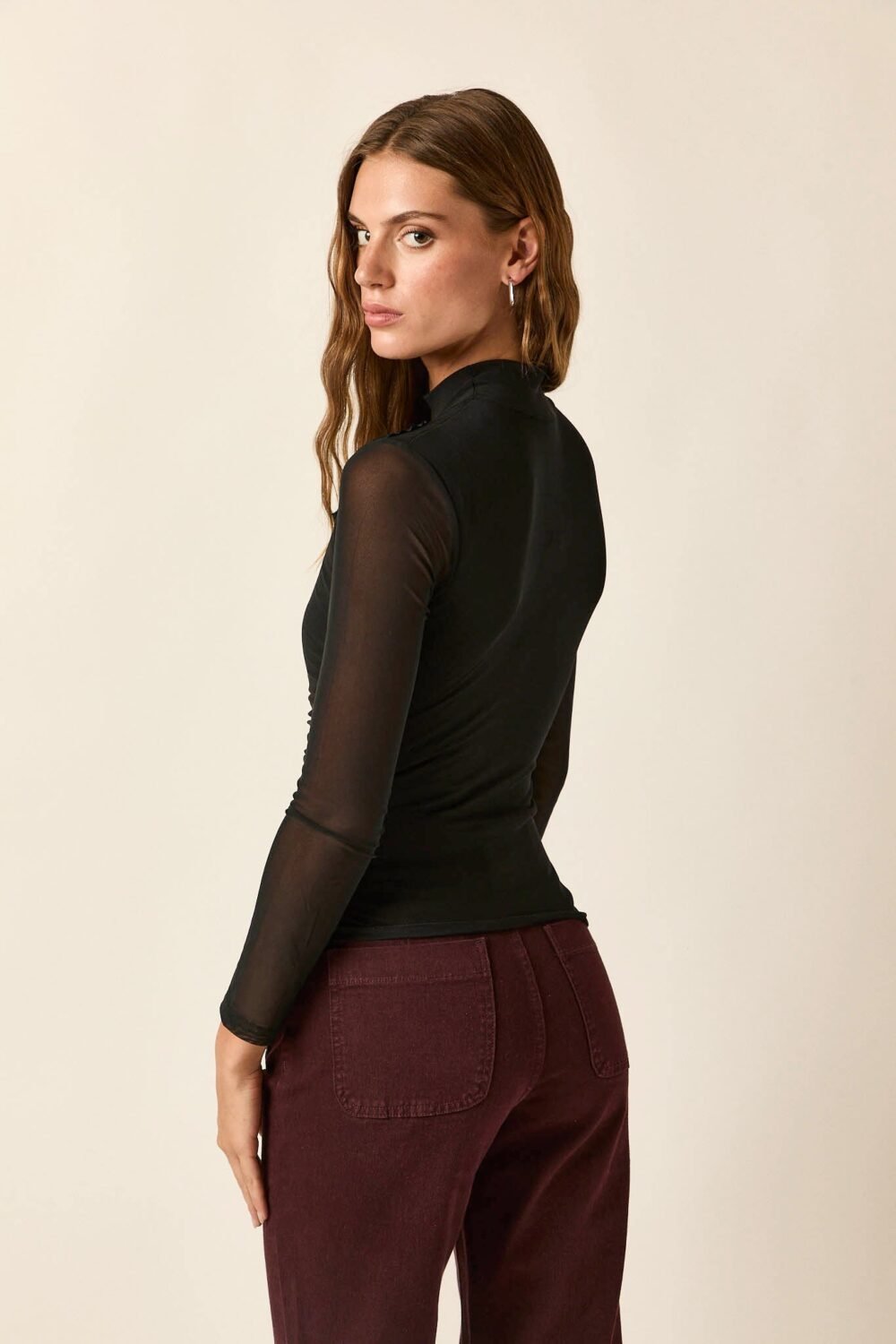 Jeans pockets burdeos