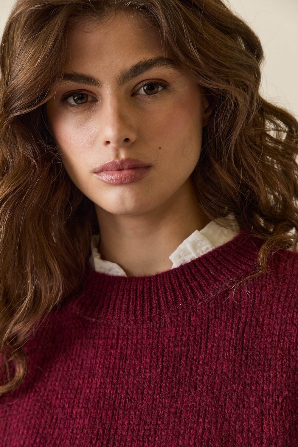 Jersey oversize ribete Vino