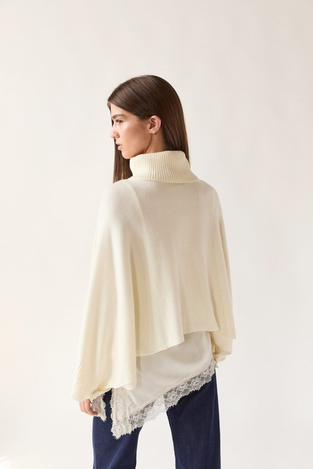 Jersey capa cuello vuelto crudo