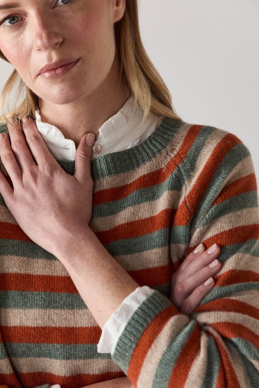 Jersey de rayas cashmere verde