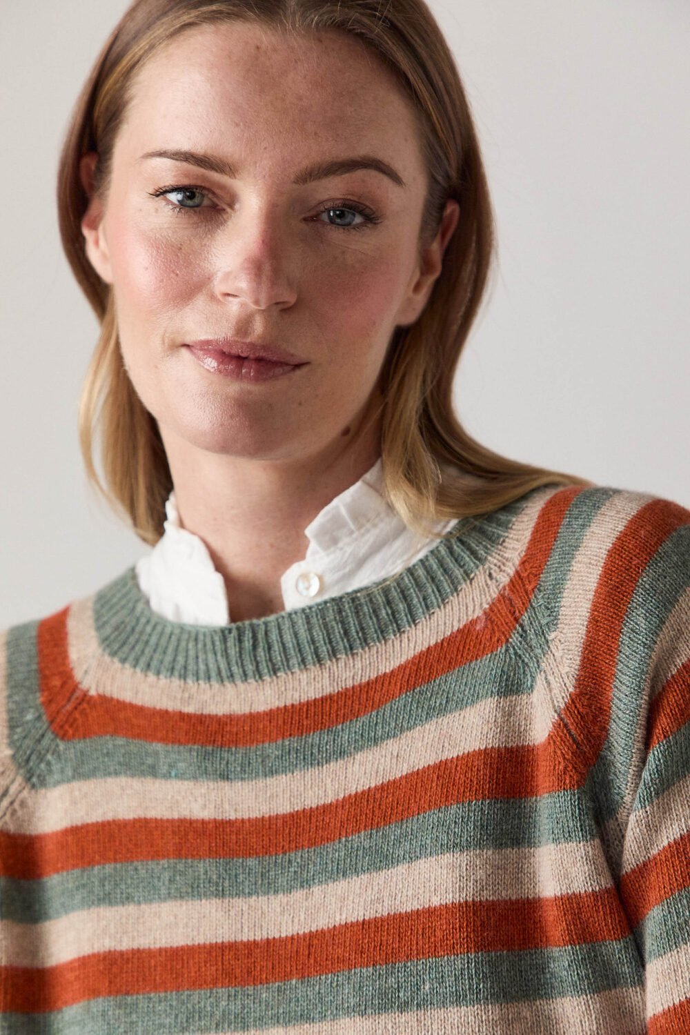 Jersey de rayas cashmere verde