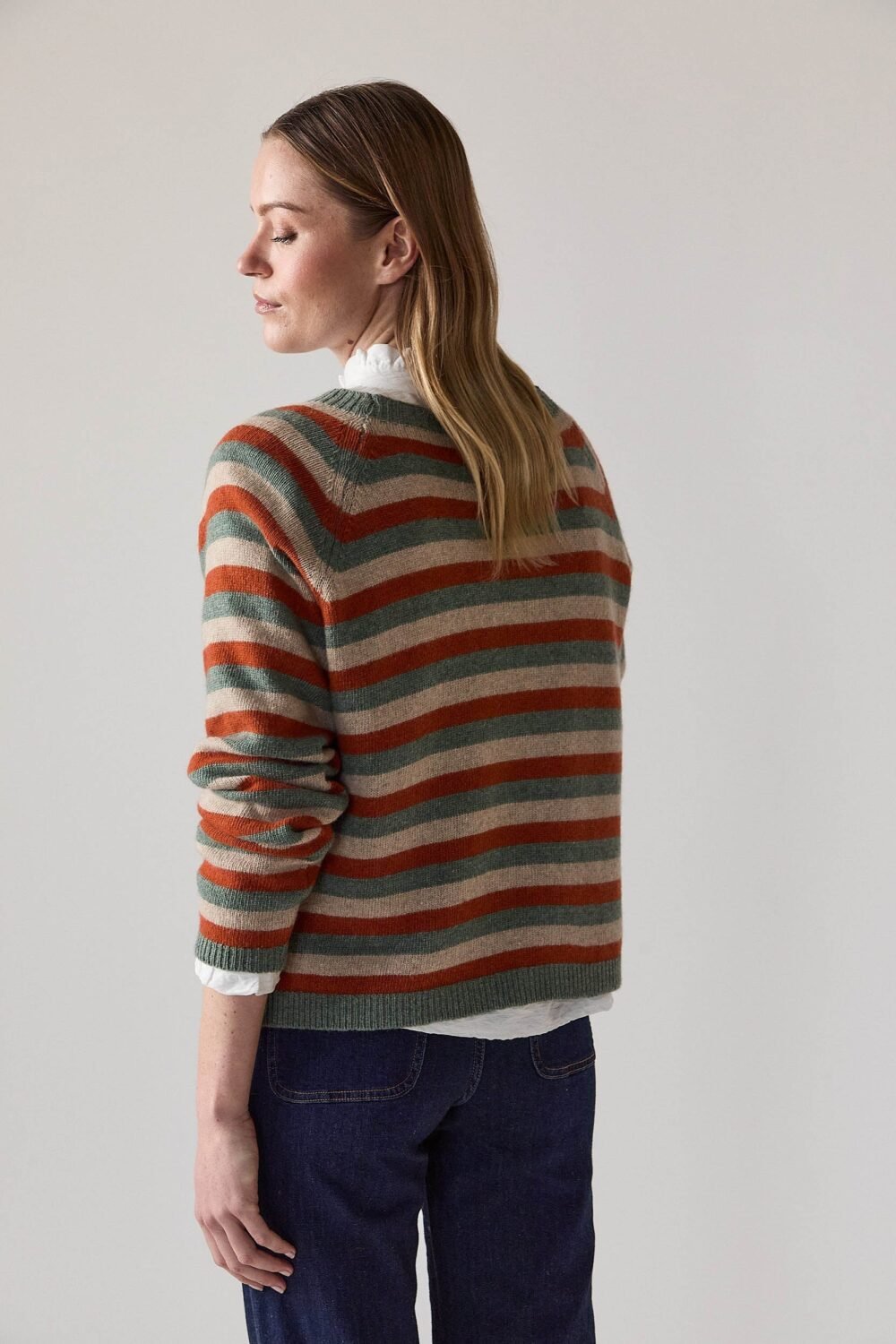 Jersey de rayas cashmere verde