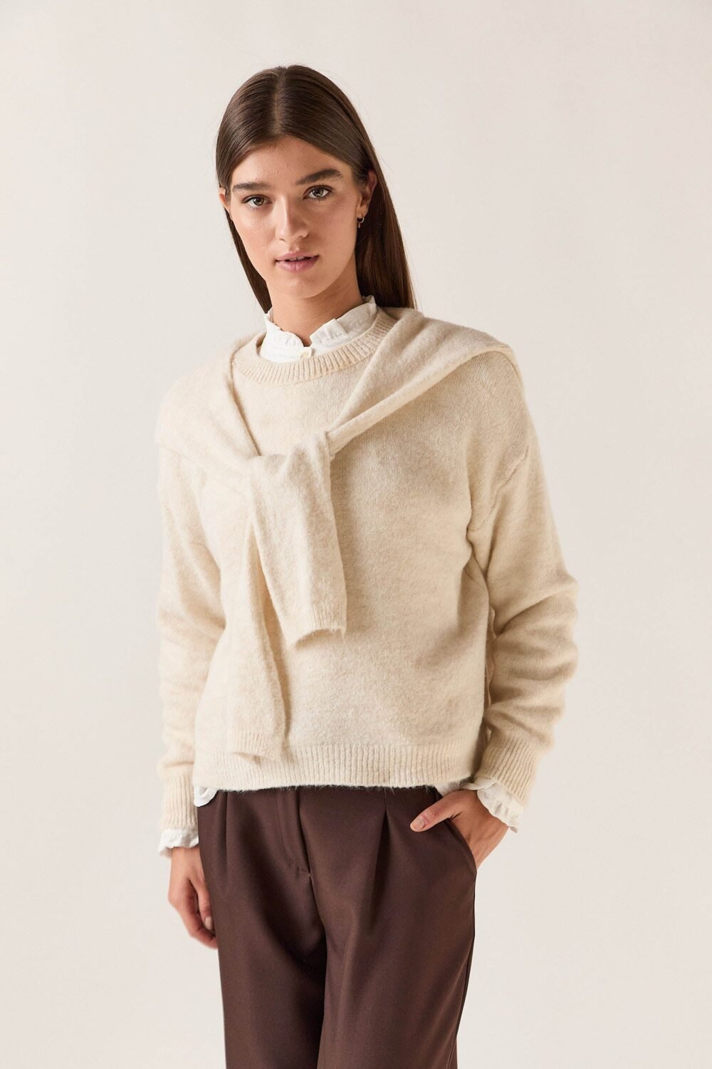 Jersey punto con capa crudo