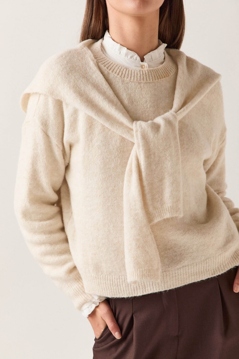 Jersey punto con capa crudo