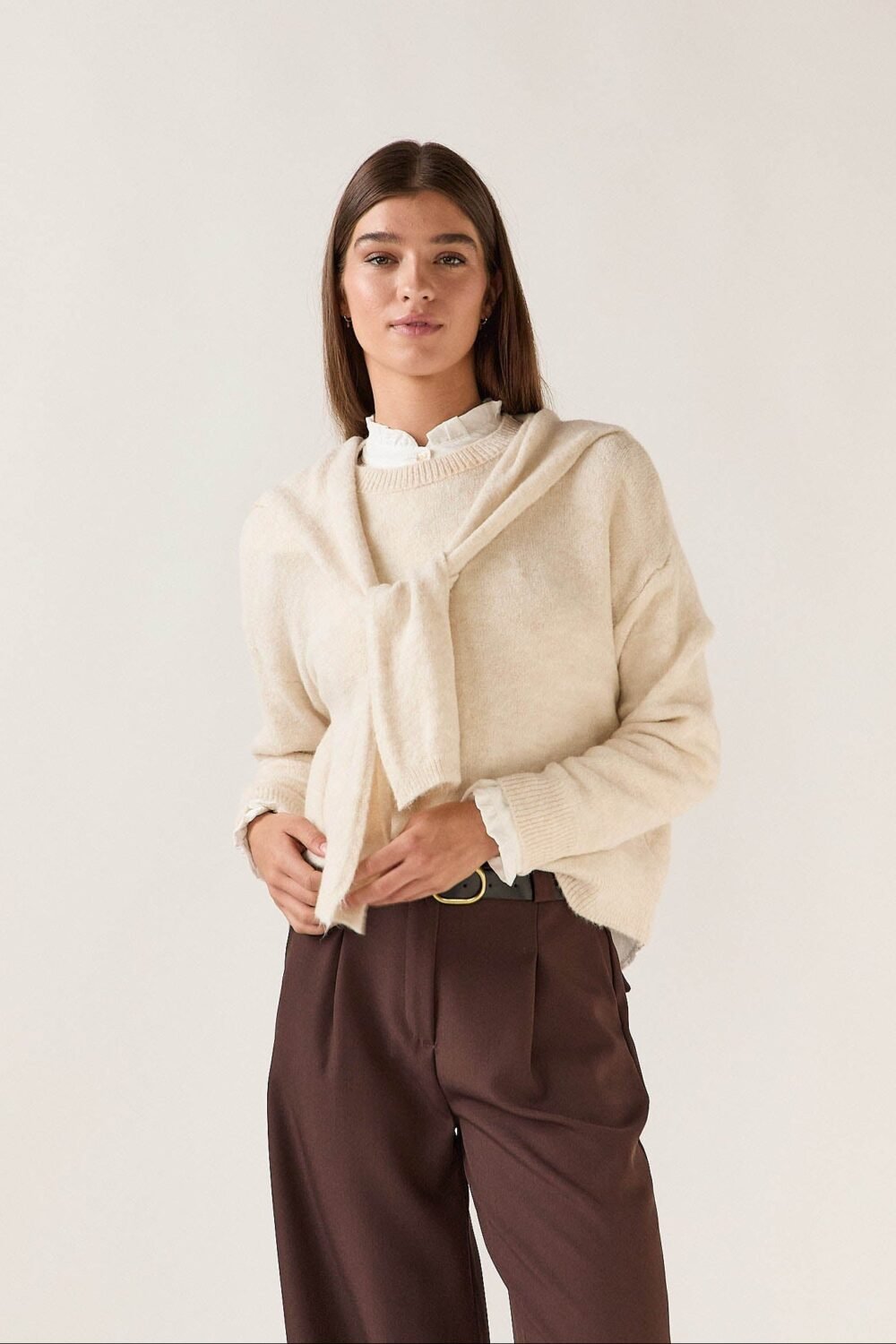 Jersey punto con capa crudo