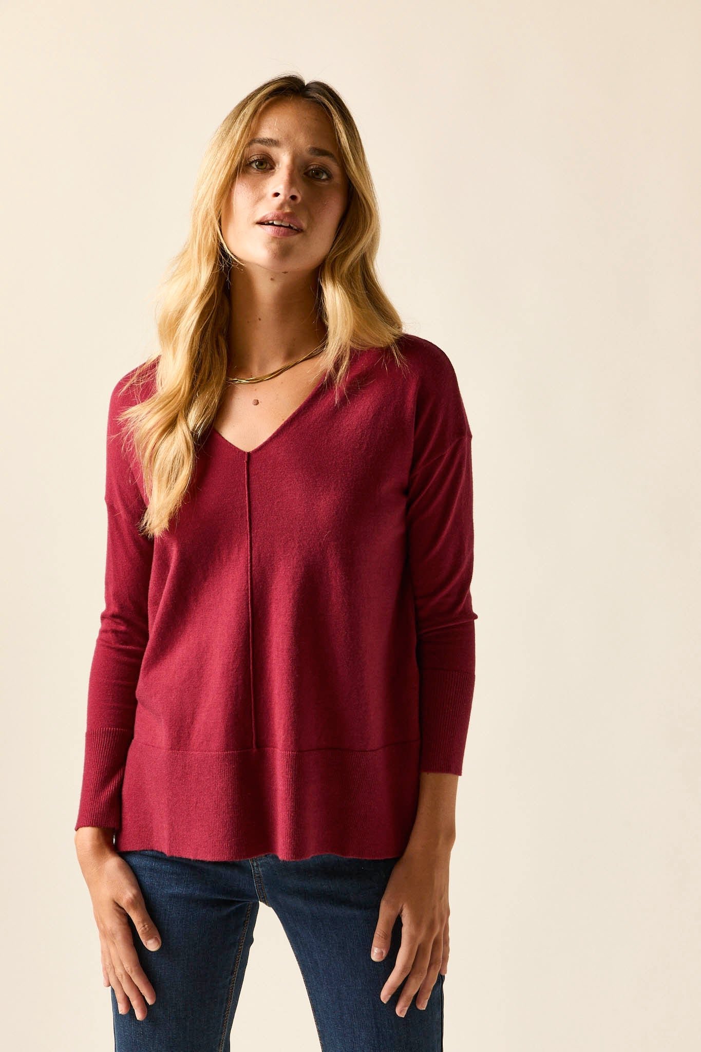 Jersey-cuello-pico-nervio-granate-SSNATY101-1