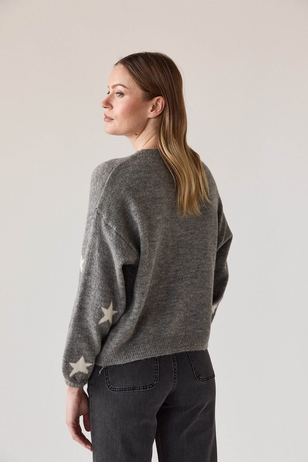 Jersey punto estrellas gris