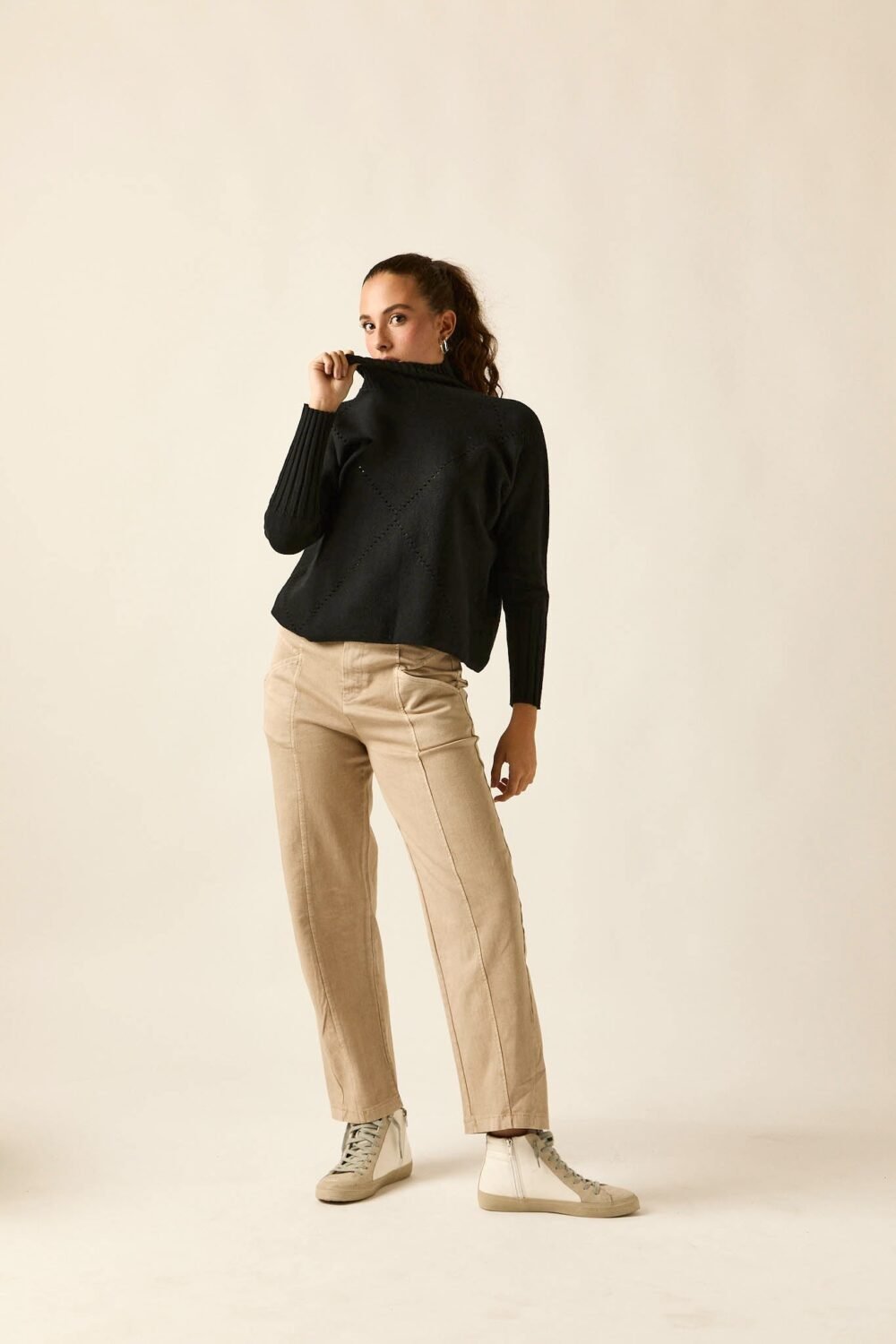 Jersey rombo calado negro