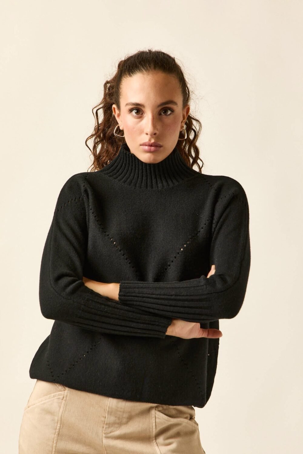 Jersey rombo calado negro