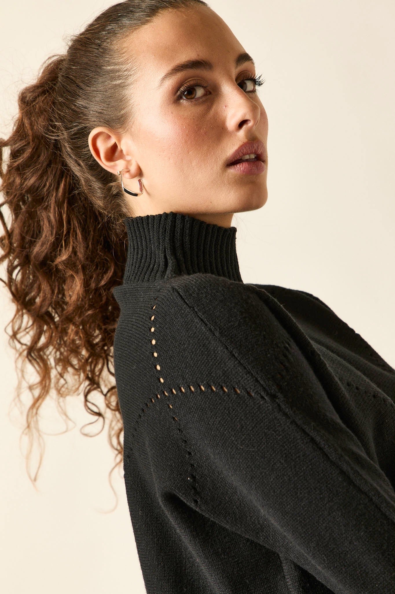 Jersey rombo calado negro