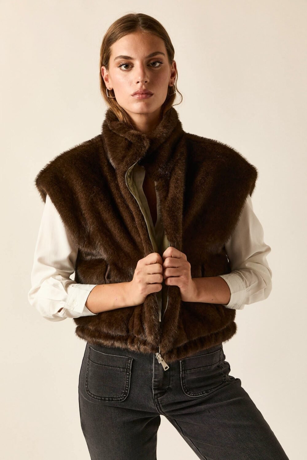 Vest reversible pelo kaki