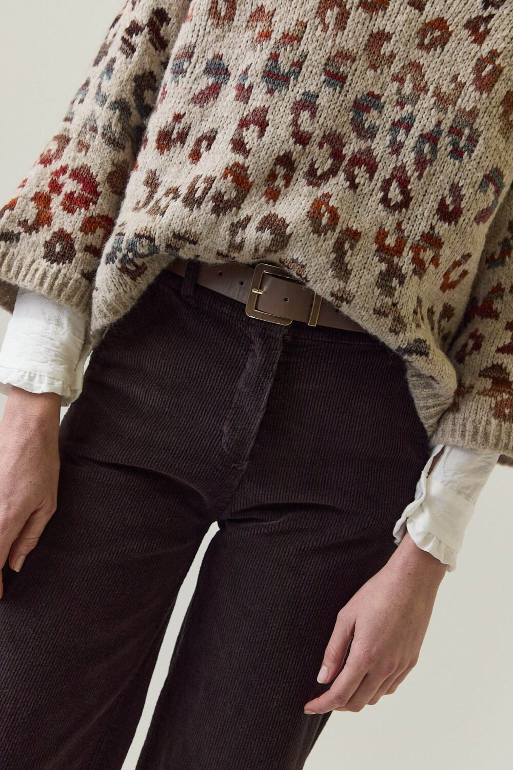 Pantalón pana recto marrón