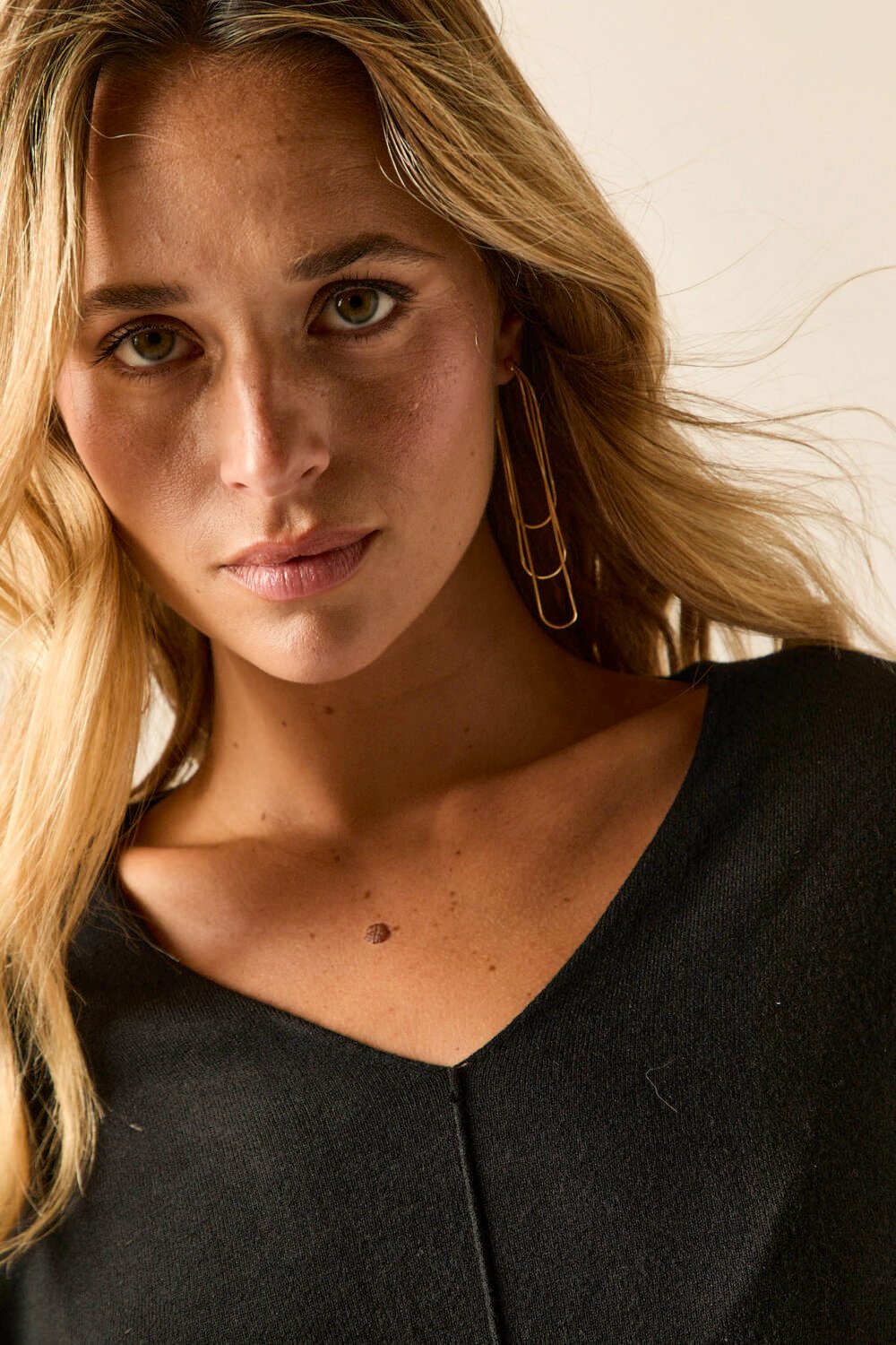 Pendiente dorado cascada