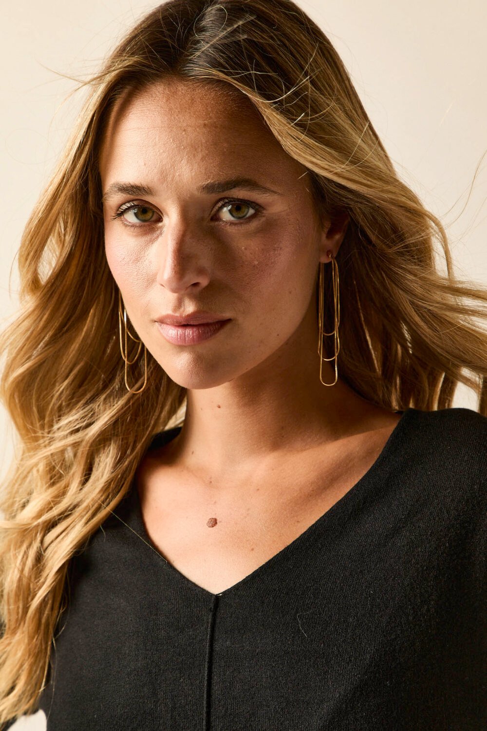 Pendiente dorado cascada