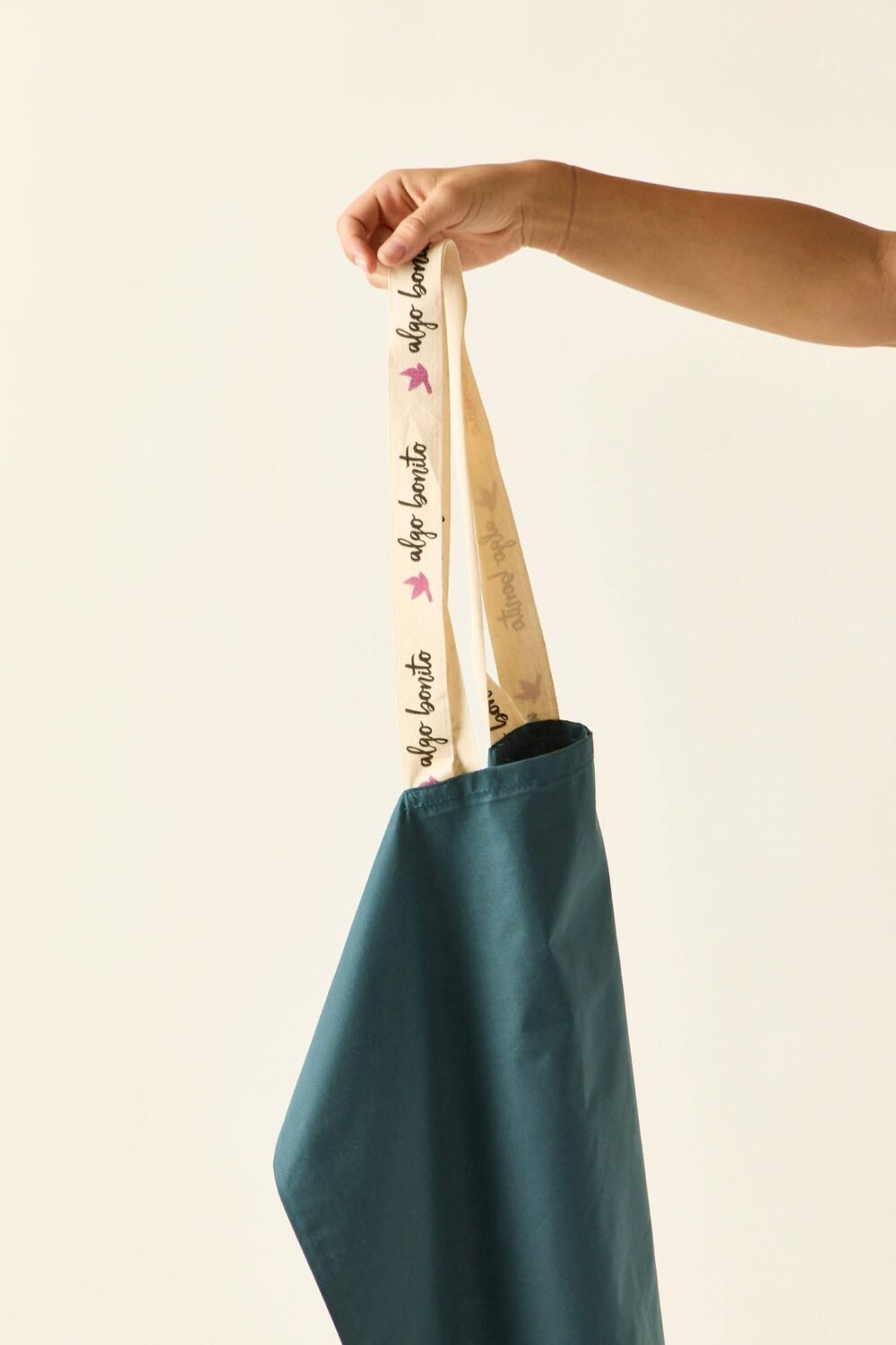 Tote bag algodón reciclado turquesa