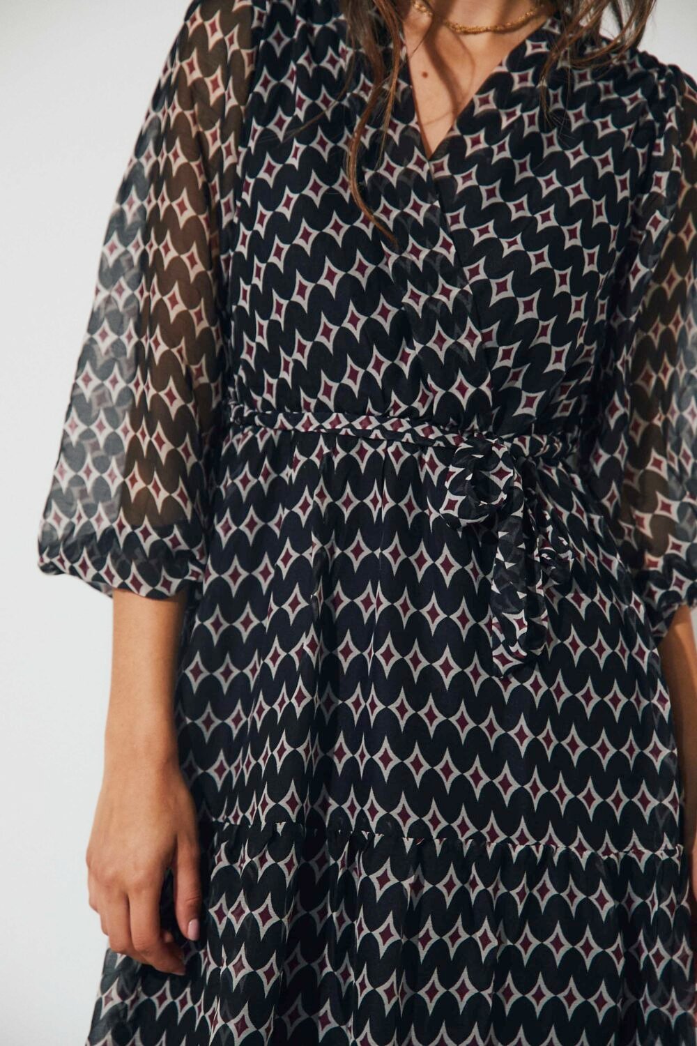 Dress gasa midi print fantasía