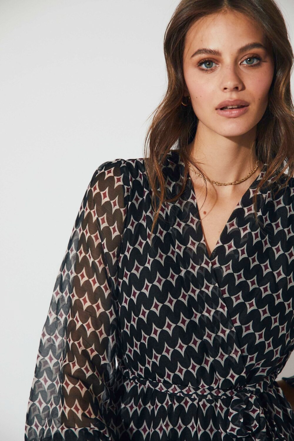 Dress gasa midi print fantasía