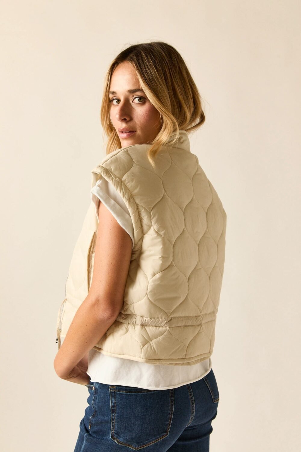 Vest acolchado beige