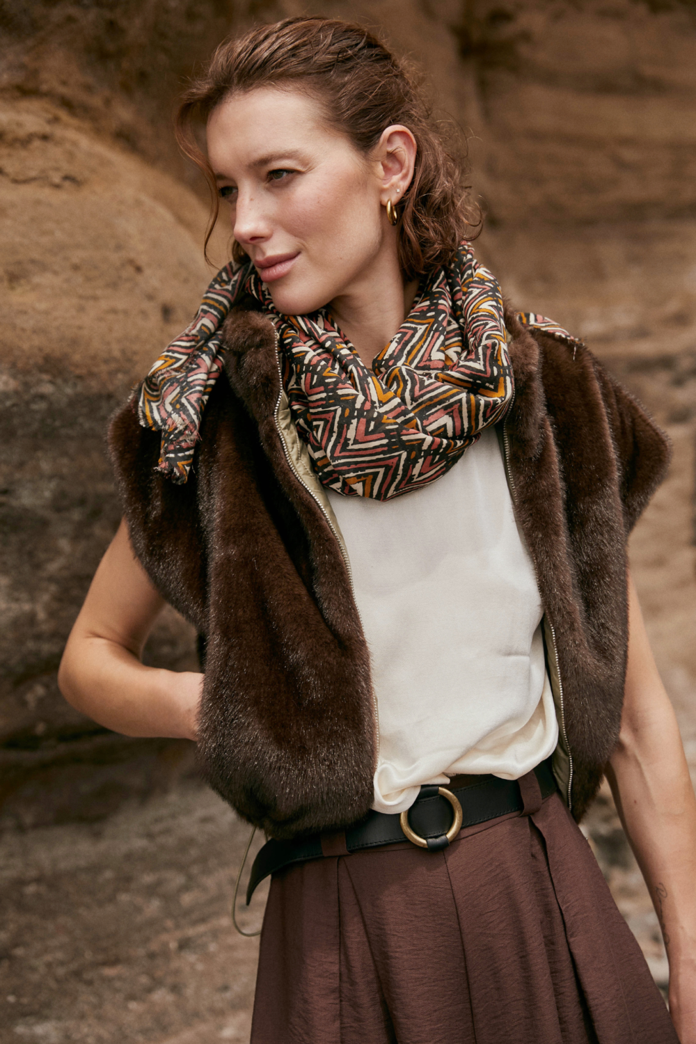 Vest reversible pelo kaki