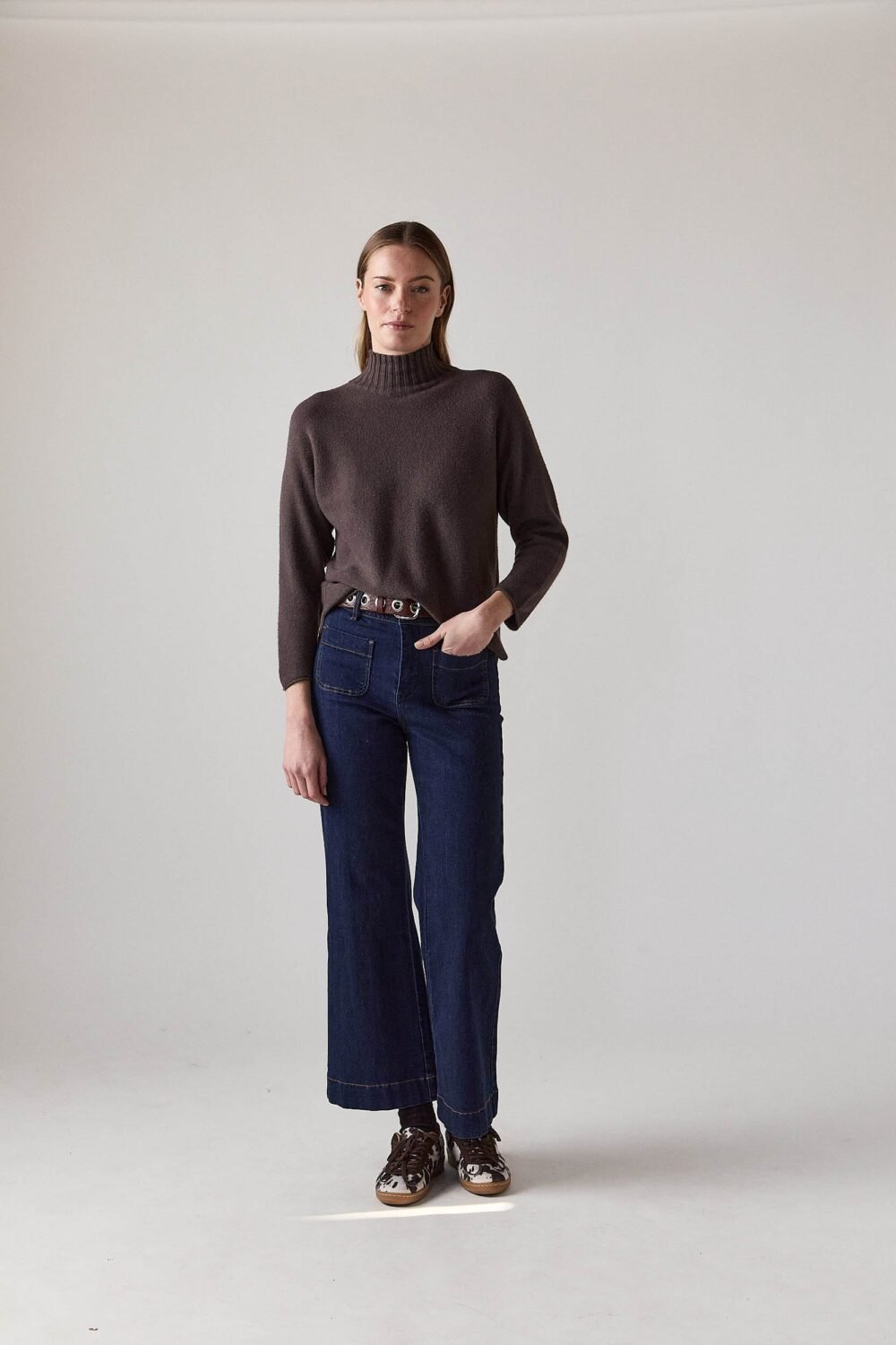 Jersey cuello perkins marrón