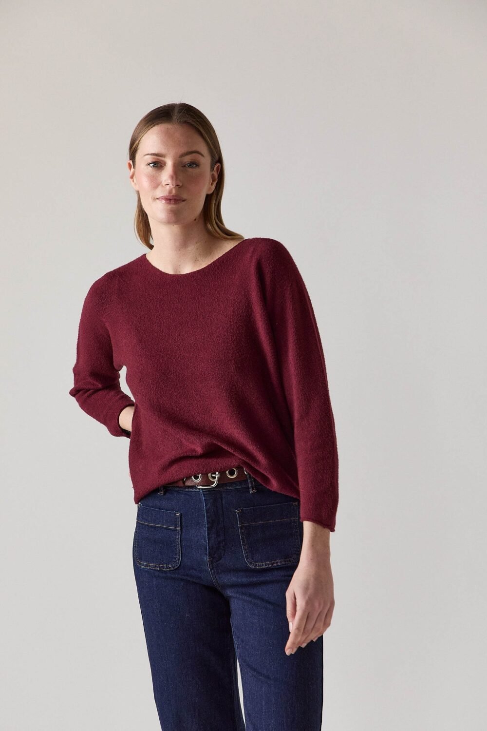 Jersey cuello redondo vino