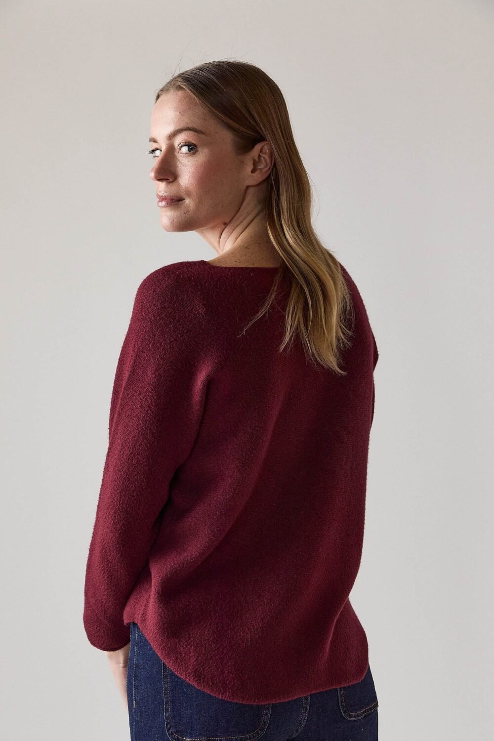 Jersey cuello redondo vino