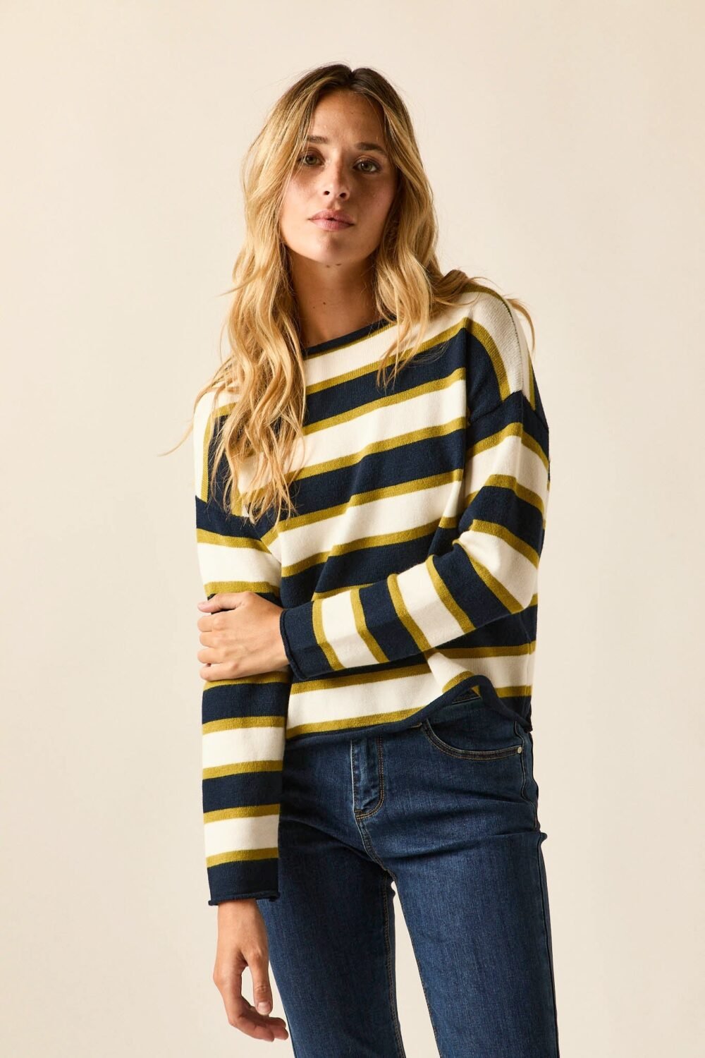 Jersey rayas marino y lima