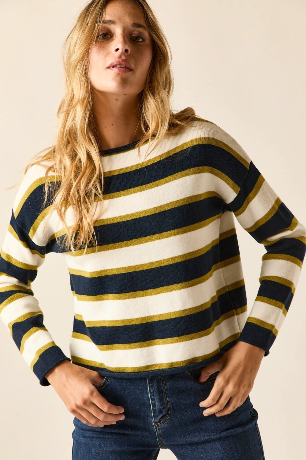 Jersey rayas marino y lima