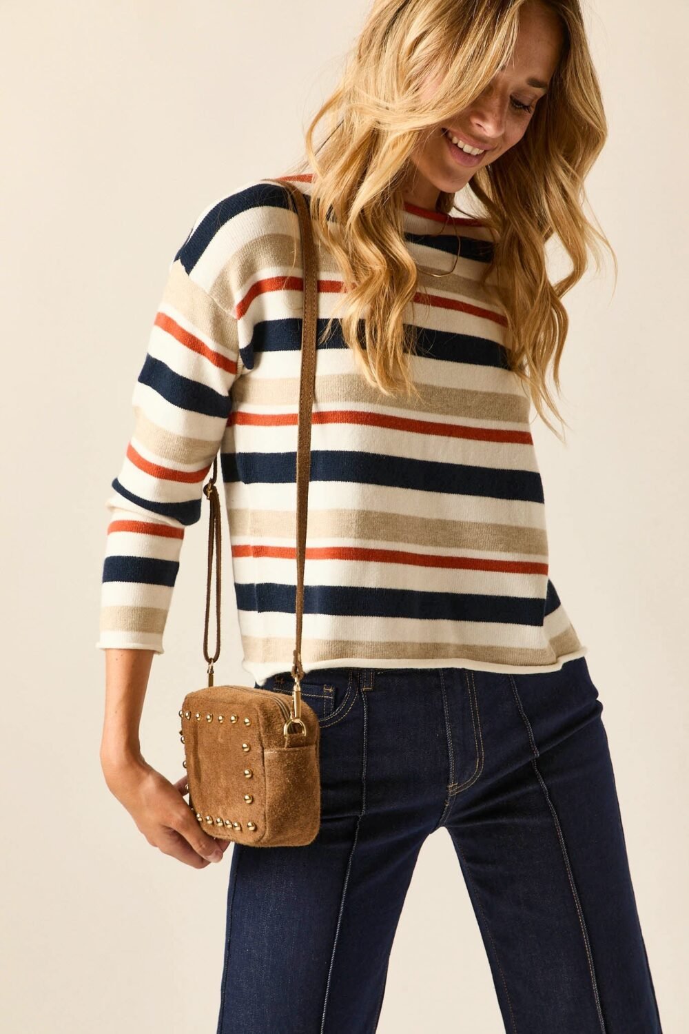 Jersey rayas marino y naranja