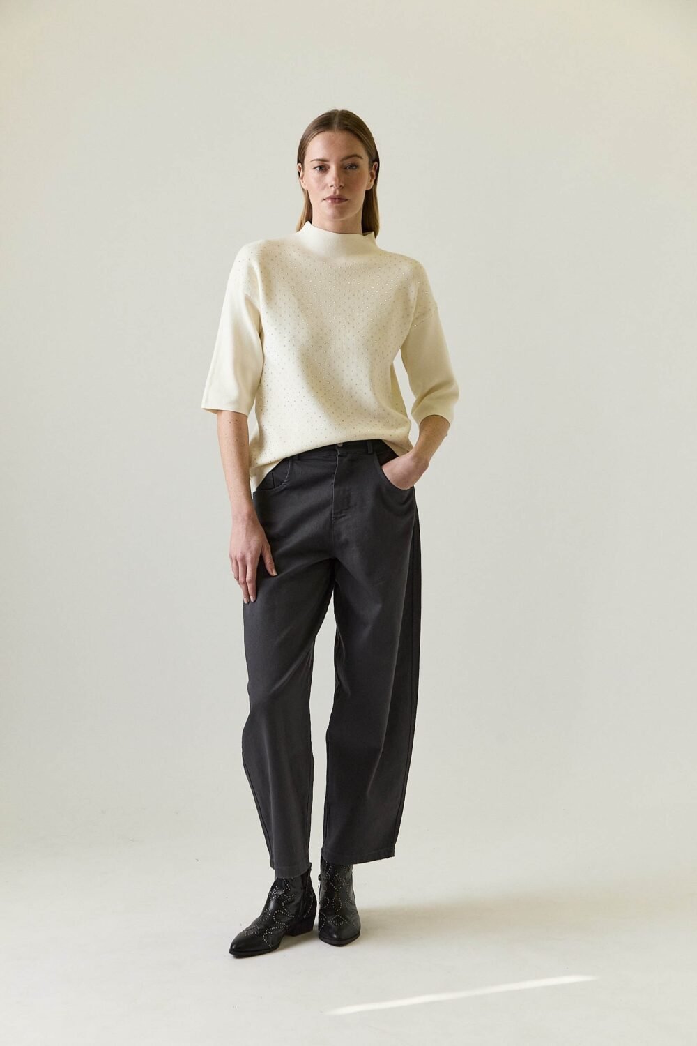 Jersey manga 3/4 tachas crudo