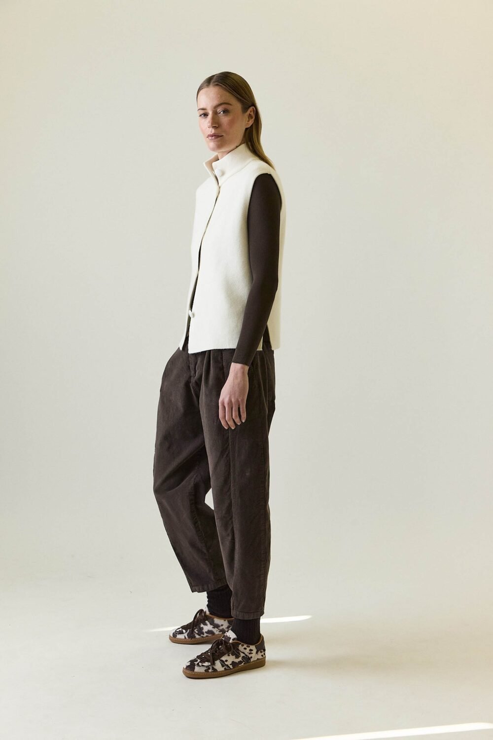 Vest botones forrado natural